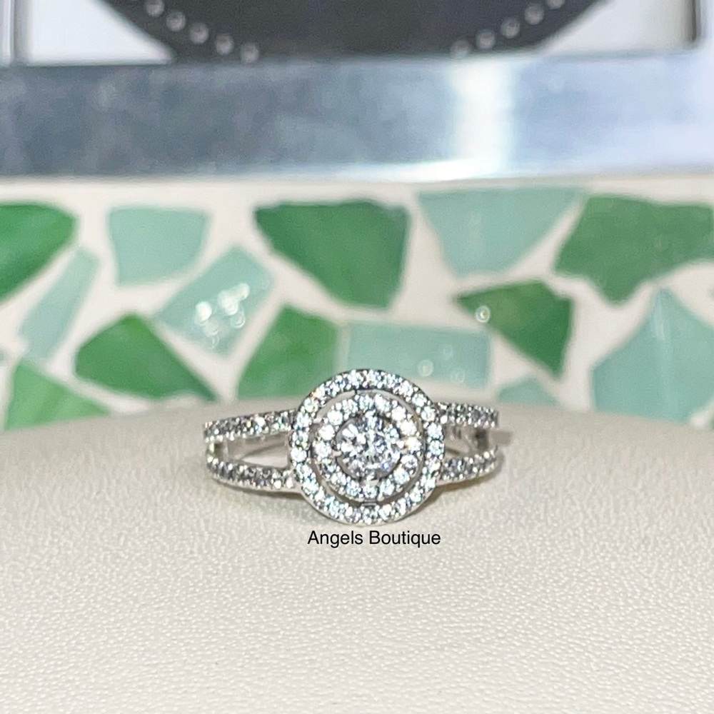 New Pandora Sparkling Double Halo Ring - Picture 2 of 5